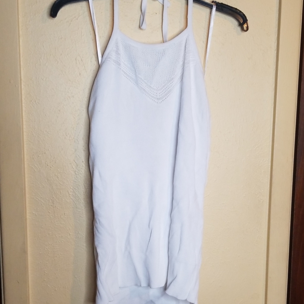 White sweater halter top
